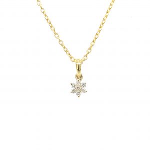 Gult gull stjerneanheng m/ diamanter