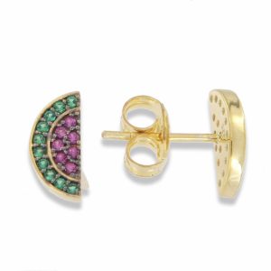 Melon ear stud forgylt