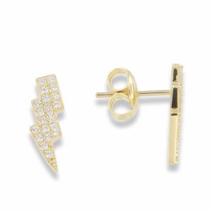 Lightning ear stud forgylt