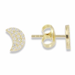 Moon ear stud forgylt