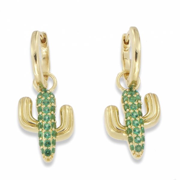 Cactus ear charm forgylt
