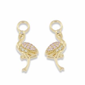 Flamingo ear charm forgylt