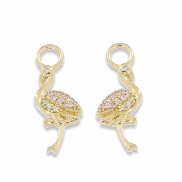 Flamingo ear charm forgylt