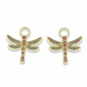 Dragon fly ear charm forgylt