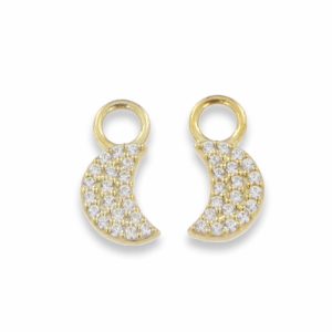 Moon ear charm forgylt