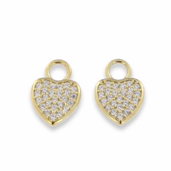 Heart ear charm forgylt
