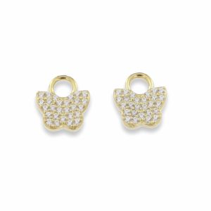 Butterfly ear charm forgylt
