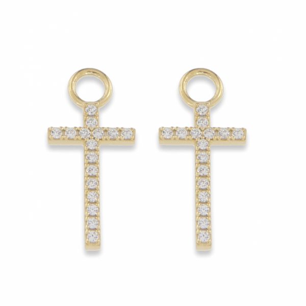 Cross Grand ear charm forgylt