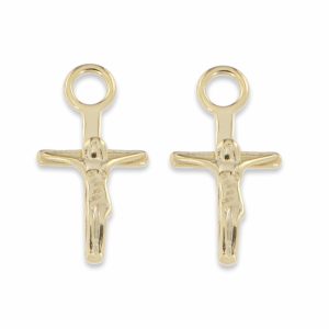 Cross crucifix ear charm forgylt