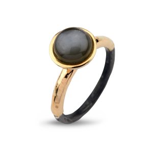 Victoria Rose Grey moonstone ring