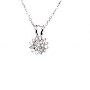 Hvitt gull rosett anheng diamanter-Snowflake Liten
