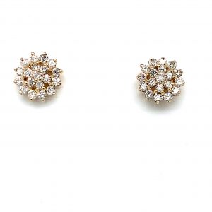 Gult gull rosett ørepynt diamanter-Snowflake Liten
