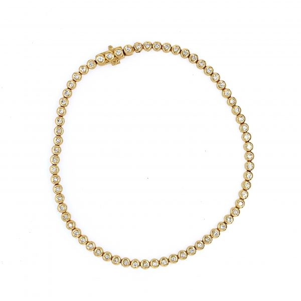 Gult gull tennis armbånd 1 ct