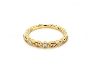 Gult gull  Vintage ring m/ diamanter