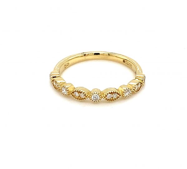 Gult gull  Vintage ring m/ diamanter