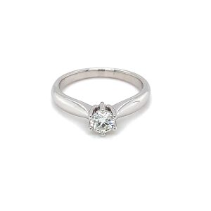 Hvitt gull enstens ring m/ diamant 0,35ct TW SI