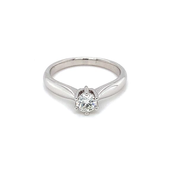 Hvitt gull enstens ring m/ diamant 0,35ct TW SI