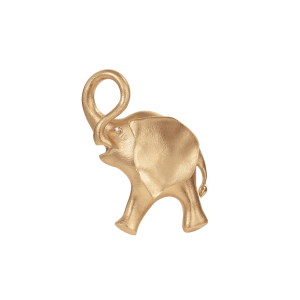Elefant brosje i gull m/ diamanter