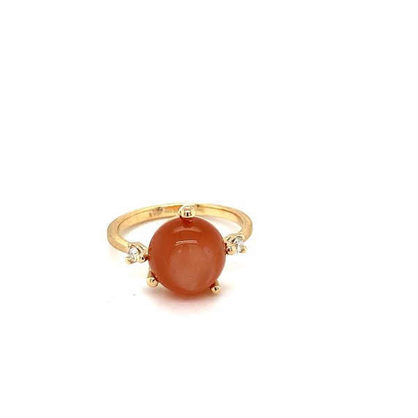 Stellini ring  big peach moonstone