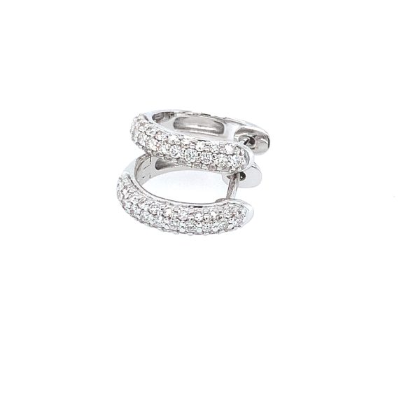 Hvitt gull øreringer m/ 3 rader diamanter 0,32ct - Bilde 2