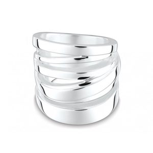 Ribbon sølv ring bred