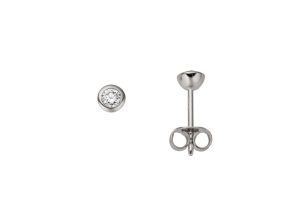 Hvitt gull enstens ørepynt sariefatning diamanter 0,25ct
