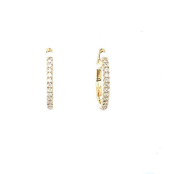Gult gull øreringer m/ diamanter 0,19ct