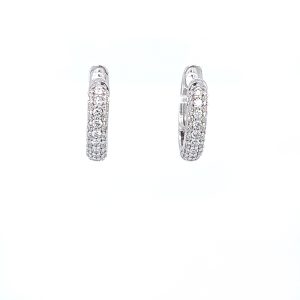 Hvitt gull øreringer m/ 3 rader diamanter 0,32ct
