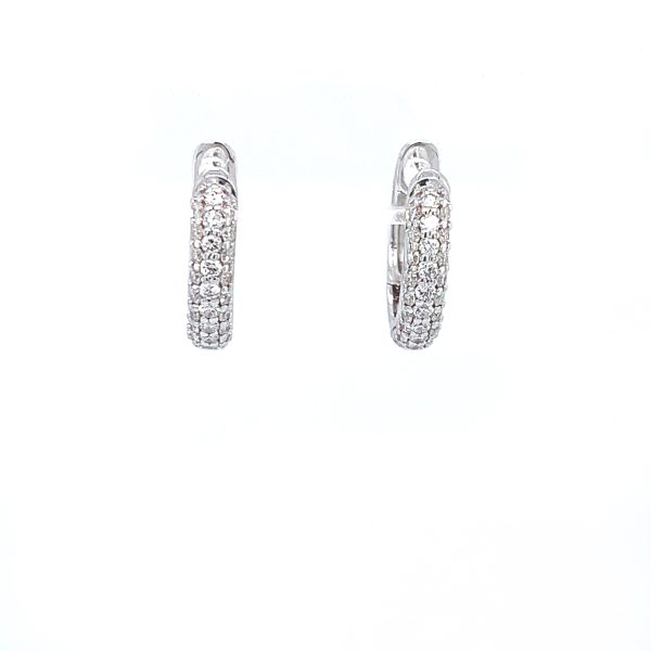 Hvitt gull øreringer m/ 3 rader diamanter 0,32ct