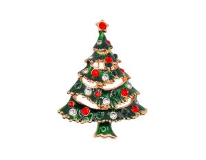 Green tree brooch