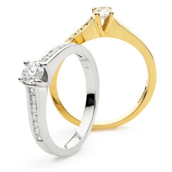 Hvitt gull diamantring m/ sidestener 0,54ct - Bilde 2
