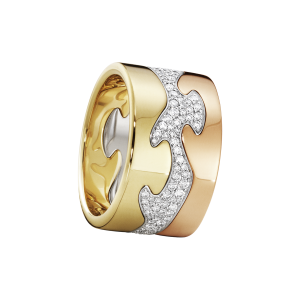 FUSION 3-delt ring m/ diamanter