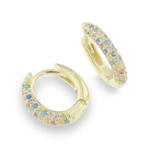 Pippa sølv forgylt creol Pastel Multicolour