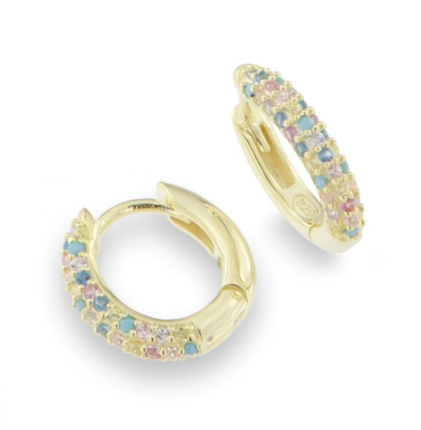Pippa sølv forgylt creol Pastel Multicolour