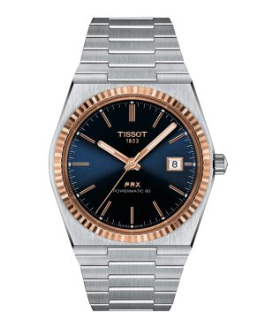 TISSOT PRX 40mm Stål-Gull Powermatic 80 Blå