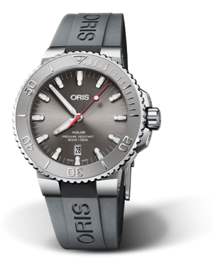 Aquis Date Relief Grå 43,5mm Svart rem