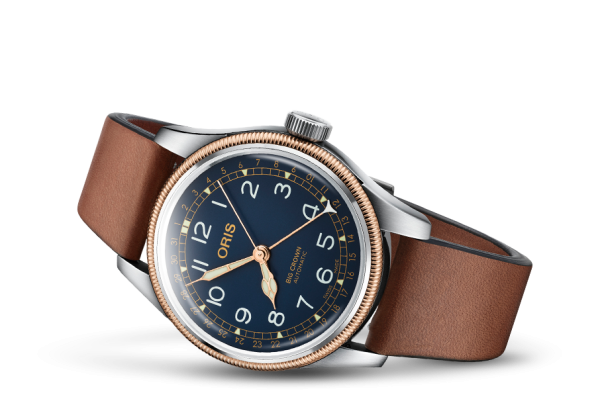 Big Crown Pointer Date Stål Bronse Bezel Blå skive -Rem - Bilde 2