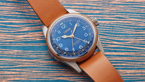Big Crown Pointer Date Stål Bronse Bezel Blå skive -Rem - Bilde 3