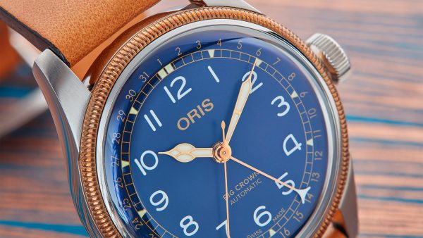 Big Crown Pointer Date Stål Bronse Bezel Blå skive -Rem - Bilde 4