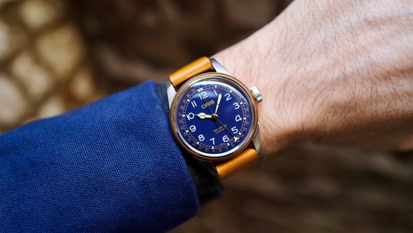 Big Crown Pointer Date Stål Bronse Bezel Blå skive -Rem - Bilde 6