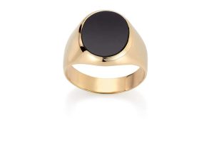 Gult gull herrering m/ onyx