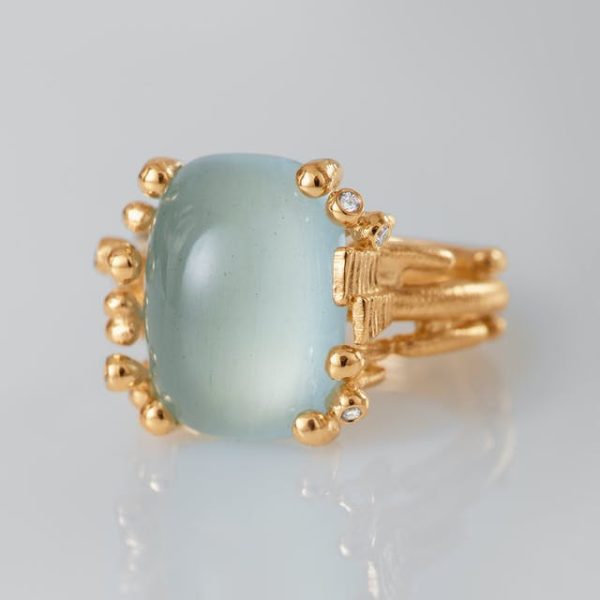 BoHo ring medium m/ akvamarin - Bilde 2