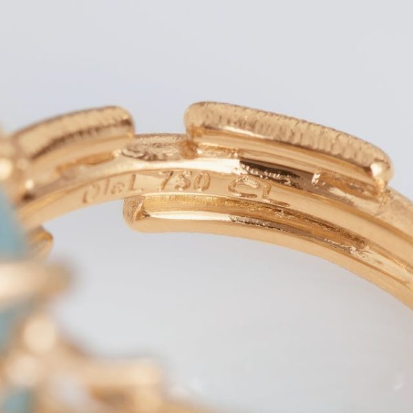 BoHo ring medium m/ akvamarin - Bilde 3