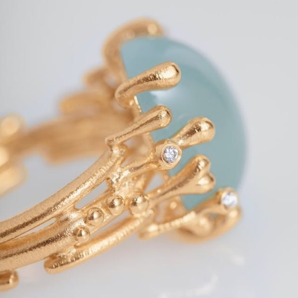 BoHo ring medium m/ akvamarin - Bilde 4