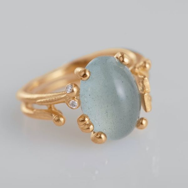 BoHo ring liten m/ akvamarin - Bilde 2