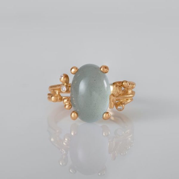 BoHo ring liten m/ akvamarin - Bilde 3