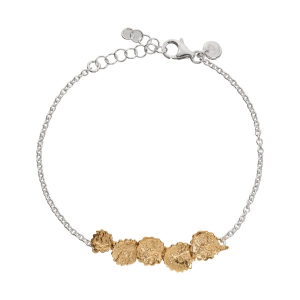 Løv armbånd, forgylt