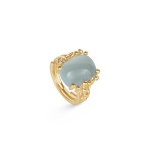 BoHo ring medium m/ akvamarin