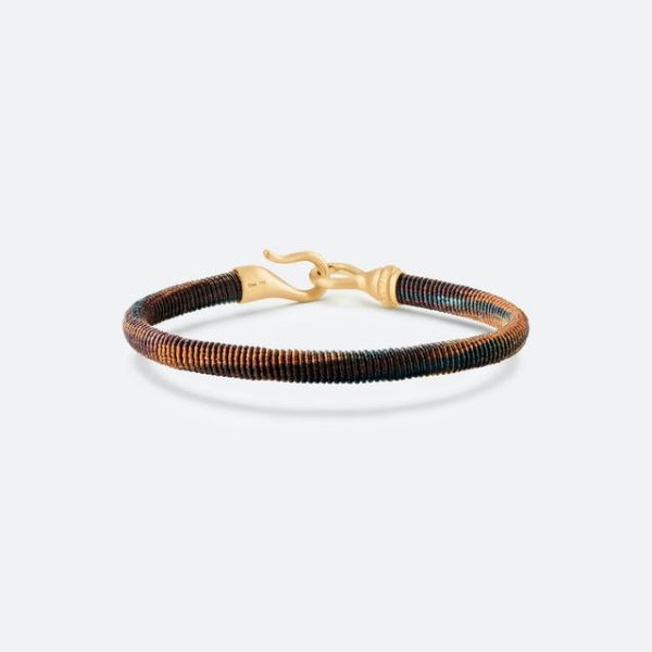 Life armbånd 6mm m/ gull - Maroon rope - Bilde 2