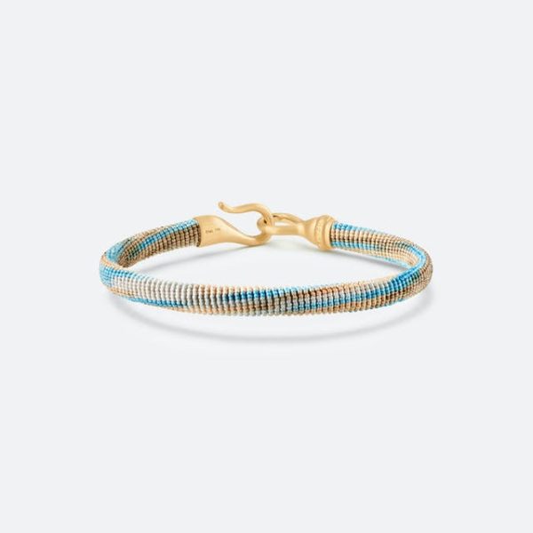 Life armbånd 6mm m/ gull - Cornflower rope - Bilde 3